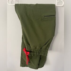 Figs high waisted yola scrub pants in dark olive